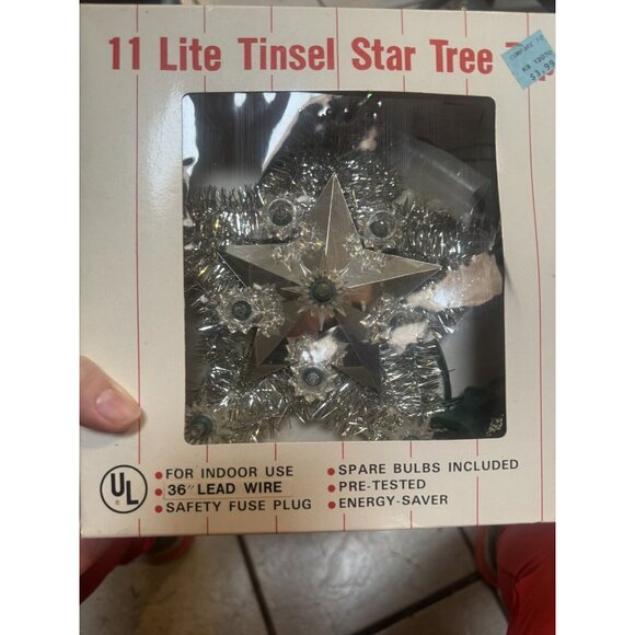 Vintage Tinsel Star 11 Lite Tree Top - Picture 4 of 8